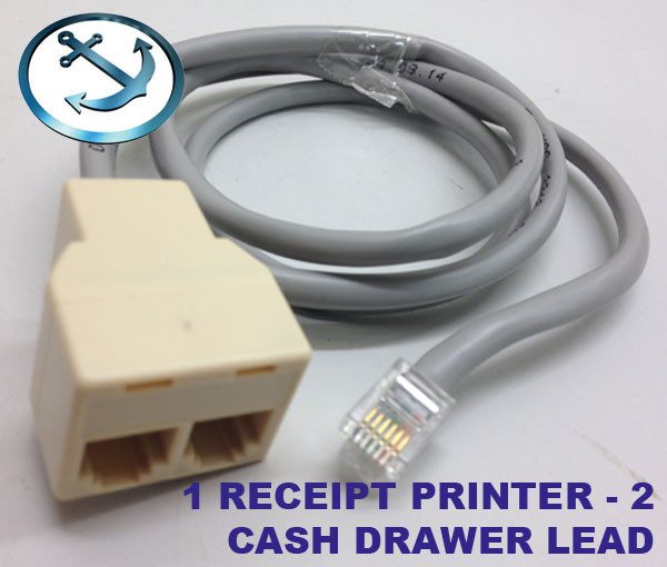 1 Printer (POS) to 2 Cash Drawers Splitter Cable